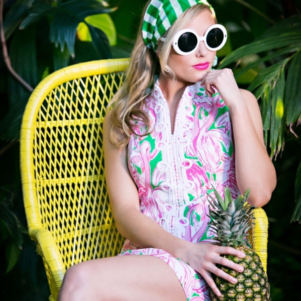 Lilly Pulitzer flamingo halter mini dress!